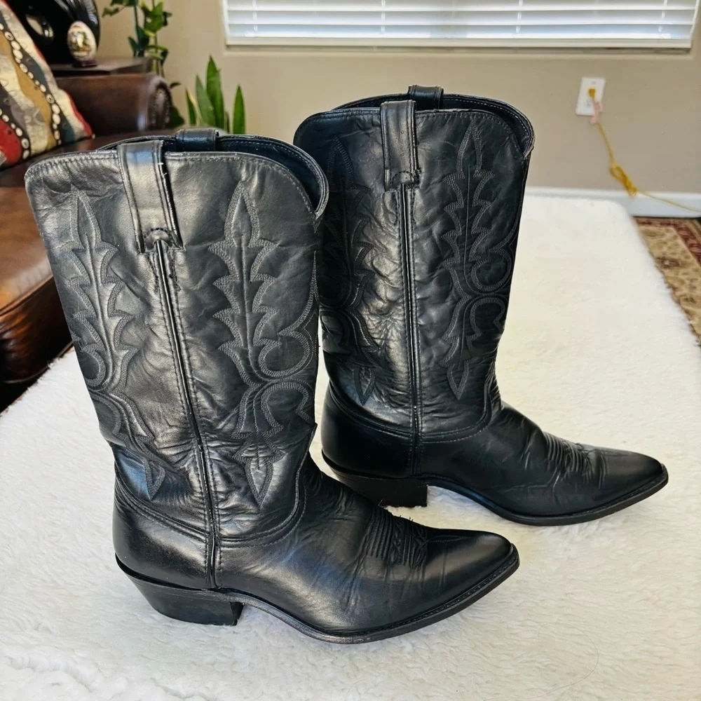 Code West Black Leather Women’s Western Cowboy Boots size 9.5